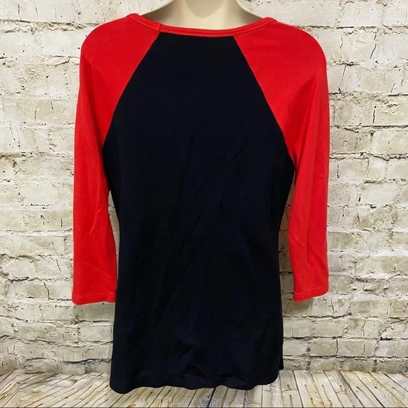 Lynn Ritchie Orange Exposed Zipper 3/4 Sleeve Top - Picture 3 of 5